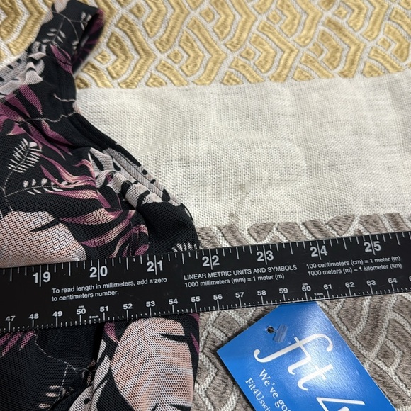(L1) Fit 4 U Mesh Swimsuit Floral Print Loose Dress Black Jumpsuit, Diff/Sizes - Picture 9 of 11